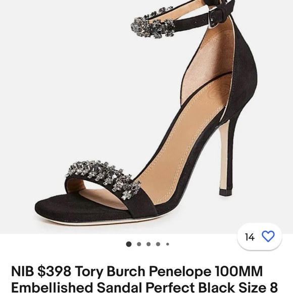 TORY BURCH : Penelope Embellished Crystal Sandal - Picture 2 of 6